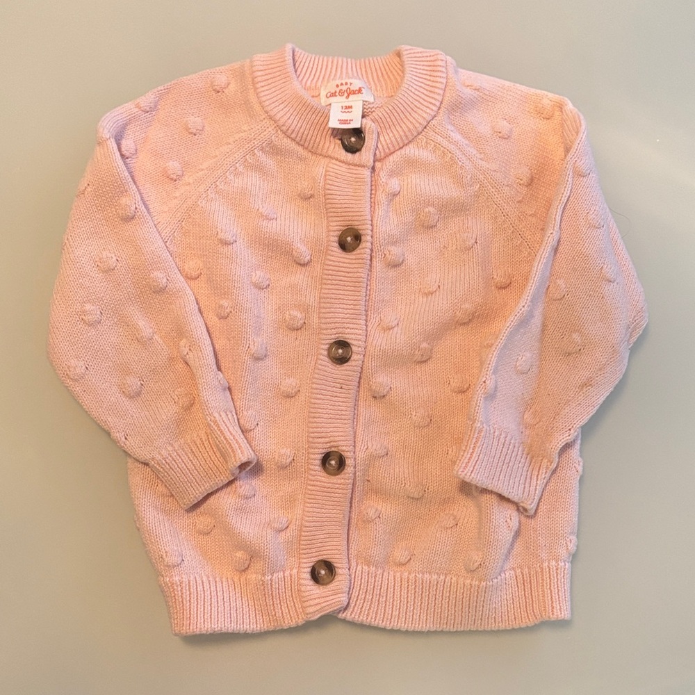 Cat & Jack Light Pink Textured Kids Sweater